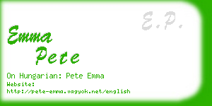 emma pete business card